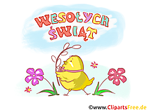 Frohe Ostern auf Polnisch Clipart, Bild, Illustration
