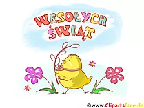 Frohe Ostern auf Polnisch Clipart, Bild, Illustration