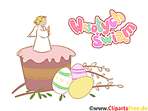 Kuchen zu Ostern Clipart - Glückwünsche zu Ostern auf Polnisch
