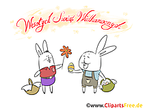 Lustige Osterhasen Grußkarte zu Ostern auf Polnisch