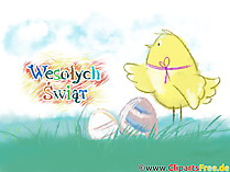 Ostergruß auf Polnisch Clipart, Bild, Illustration