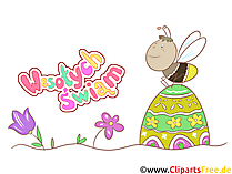 Ostergruß in polnischer Sprache Clipart, Bild, Illustration