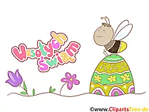 Ostergruß in polnischer Sprache Clipart, Bild, Illustration