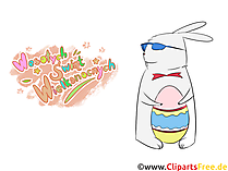 Osterhase mit Sonnenbrille und Osterei - Clipart Ostern auf Polnisch