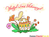 Sehr schöne Osterkarte gezeichnet im Cartoonstil - Polnische Grüße zu Ostern