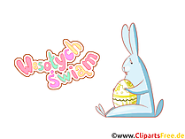Stilisierter Osterhase Clipart - Grüße zu Ostern auf Polnisch