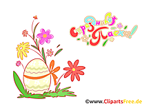 Grüße auf Russisch zu Ostern Clipart, Illustration, Bild