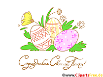 Ostergrüße auf Russisch Clipart, Illustration, Bild