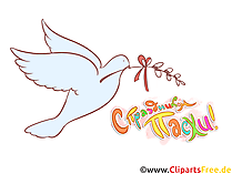 Taube Osterkarte auf Russisch, Clipart, Illustration