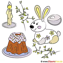 Frohe Ostern Clipart, Illustration, Glückwunschkarte