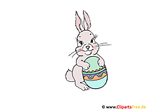 Frohe Ostern Clipart mit Osterhase und Osterei
