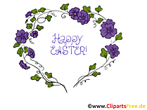Digitale Osterkarte mit Blumen Ranken
