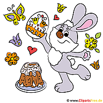 Bunny with Easter Egg Clipart - kuva