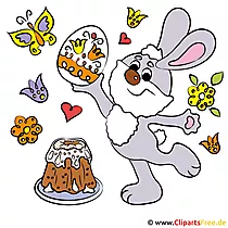 Bunny with Easter Egg Clipart ຮູບພາບ