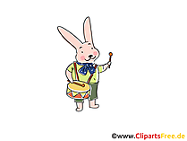 Kaninchen mit Trommel Clipart, Bild, Comic