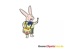 Kaninchen mit Trommel Clipart, Bild, Comic
