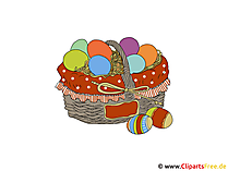 Korb mit Ostereiern - Clipart zu Ostern