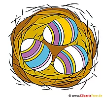 Nest met eieren clipart