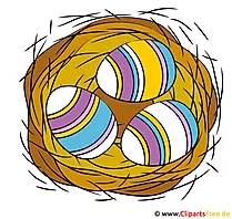 Nid avec des oeufs clipart