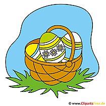 Oeufs de Pâques dans le panier clipart