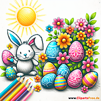 Ostergrusskarten Clipart