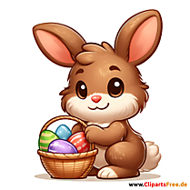 Osterhase Clipart mit Osterkorb