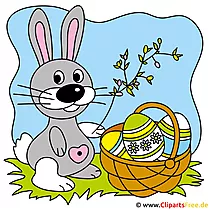 Пасхальний кролик і пасхальні яйця кліпарт