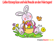 Osterkarte - Osterhase mit Osterkorb