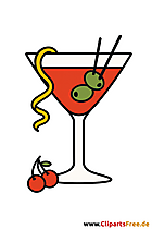 Cocktail einfaches Clipart für Gestaltung von Partyeinladungen