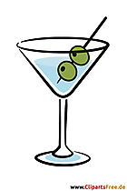 Cocktail mit zwei Oliven Clipart kostenlos