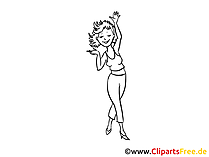 Fitness Girl Bild, Zeichnung, Cartoon