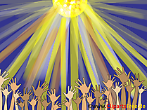 Haende Hoch auf Party Clipart, Bild, Grafik, Illustration