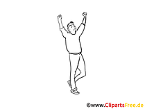 Mann jubelt Clipart, Bild, Cartoon