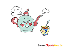 Teekanne und Tasse Cartoon, Bilder, Grafiken