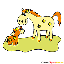 Fohlen mit Mutter Bild kostenlos