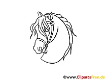 Horse head draw, clip art, cartoon
