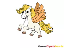 Pferd mit Flügel Bild, Clipart, Cartoon
