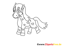 Pony Clipart black and white