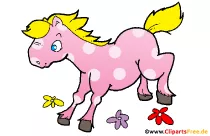 Rosa Pony Clipart, Bild, Comic
