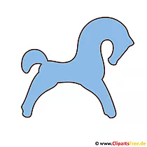 SIlhouette Pferd in Blau