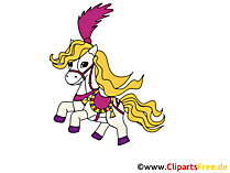 Zirkuspferd Clipart, Bild, Cartoon gratis