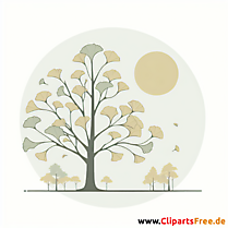 Gingko Clipart - Bilder zum Thema Bäume