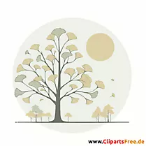 Gingko Clipart - Bilder zum Thema Bäume