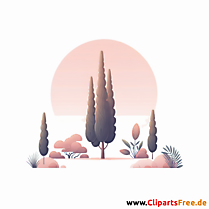 Zypresse Clipart - Bilder zum Thema Bäume