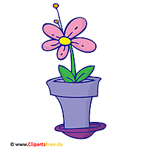Blume im Topf Clipart, Bild, Cartoon, Grafik, Illustration