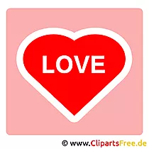 Liebe Clipart mit rotem Herz