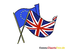 Fahnen EU Grossbritanien UK Illustration, Bild, Clip Art