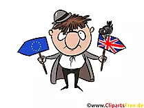 Schilder UK EU zum Brexit Clipart, Illustration, Bild
