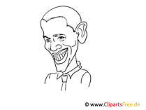 Obama Zeichnung, Cartoon, Karikatur