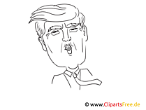 Trump Zeichnung, Karikatur, Cartoon